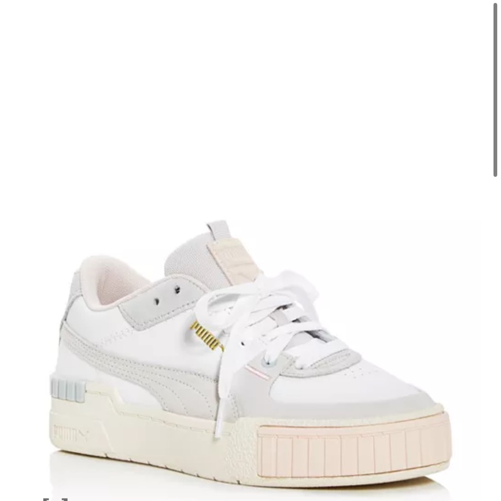 Puma White and Gold Sneakers